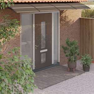 Toldo y Pérgola para Puerta de Policarbonato Negro Resistente de 137.8 x 29.5 Pulgadas - Product Image 1
