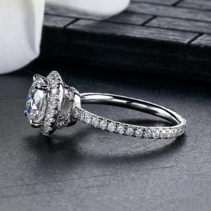 PT950 Platinum <b>Cushion</b> Cut Synthetic Lab Grown Diamond <b>Ring</b> IGI Certified Gold Plated Luxury Jewelry Women Gift <b>Wedding</b> Memorial - Product Image 2