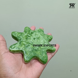 Luxury Resin Craft Abstract Bloom Coaster <b>Set</b> Handmade Glossy <b>Marble</b> Pattern Drink Coasters for <b>Coffee</b> <b>Tables</b> - Product Image 3