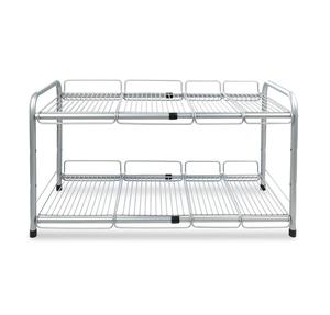 Under Sink 2-Tier Expandable Cabinet Organizer <b>Storage</b> Shelf Adjustable <b>Kitchen</b> Bathroom <b>Storage</b> Rack - Product Image 1