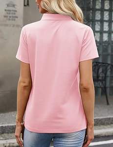 Camisetas Polo Casuales de Tela para Mujer, Camisetas Polo Transpirables de Manga Corta 100% Algodón de Alta Calidad con Logotipo Personalizado - Product Image 4
