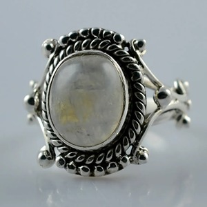 Rainbow Moonstone <b>Ring</b> 925 Sterling <b>Silver</b> Handmade <b>Statement</b> Promise <b>Ring</b> for Women Boho Oval June Birthstone Jewelry - Product Image 2