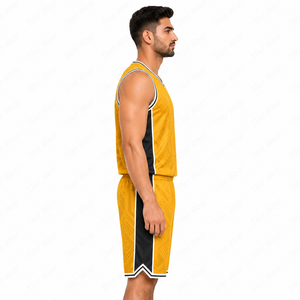 Maillot de basket-ball unisexe, impression par sublimation intégrale, tissu polyester respirant haute performance, sans manches - Product Image 3