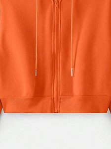 Sudaderas con Capucha Cortas de Algodón con Logotipo Personalizado al por Mayor para Mujer, Sudaderas Cortas de Gran Tamaño para Mujer - Product Image 6