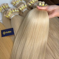 Extensions de cheveux naturels vietnamiens RUSA en vrac, pointes pleines, couleur blond décoloré 613, pour installation