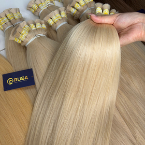 Extensions de cheveux naturels vietnamiens RUSA en vrac, pointes pleines, couleur blond décoloré 613, pour installation - Product Image 2