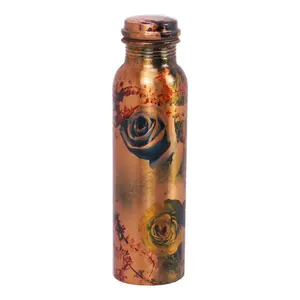 Botella de cobre pulido de fabricación india para beber en casa, la oficina o de viaje, disponible a precio de exportación desde India. - Product Image 2