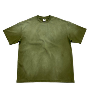 T-shirt décontracté pour homme en jersey de coton bleu foncé à manches courtes, col rond, coupe classique, couleur unie - Product Image 6