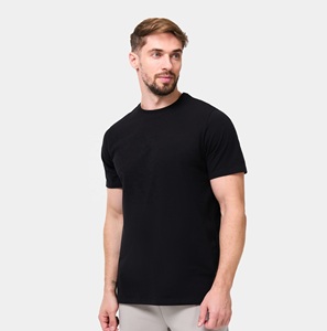 Camisetas esenciales de tela suave para el día a día, camisetas informales con cuello redondo para hombre, camisetas lisas de algodón de manga corta - Product Image 6