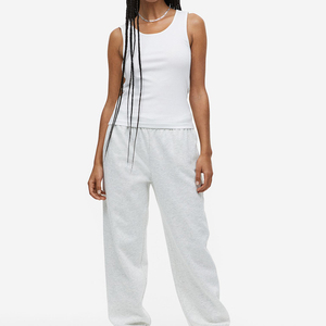 Pantalon de survêtement grande taille, taille élastique, décontracté, ample, pour le sport et le fitness, noir et gris - Product Image 5