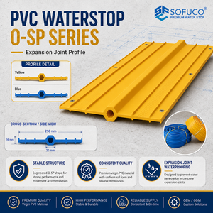 Protección de Juntas para Tanques de Hormigón y Pozos de Elevación, Impermeabilizante de PVC Sofuco Serie SF-O con Resistencia a la Tracción ≥12-18 MPa - Product Image 1