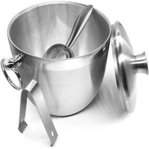Cubo de hielo dorado martillado con asas para enfriar botellas, ideal para hoteles, restaurantes, bares y fiestas. - Product Image 3