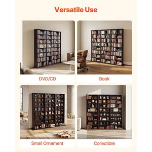 8 Tier DVD Shelf Organizer 55.91 X 8.66 X 51.18 Multimedia <b>Storage</b> Cabinet for CDs DVDs Books Bookcases - Product Image 6