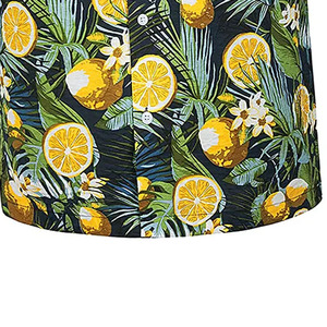 Mens Button Down Floral Shirt Relaxed Fit Tropical Print Vacation Shirt Lightweight Cotton Manufacturer OEM - Product Image 6