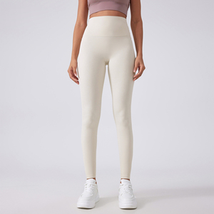 Pantalons de yoga à taille haute avec logo personnalisé en nylon et spandex, leggings de sport pour femmes, leggings de fitness - Product Image 4