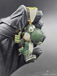 Colgante de Moda en Plata de Ley 925 con Baño de Oro Rosa Amarillo, Joyería con Diamante Moissanita, Estilo Hip Hop - Product Image 3