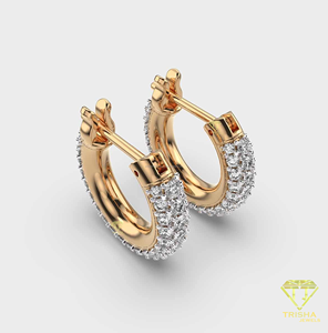 Pendientes de aro de moissanita premium con baño de oro, joyería de lujo para mujer - Product Image 1