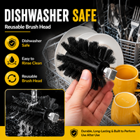 Brosse de nettoyage de barbecue électrique à LED, batterie 2000 mAh, brosse de nettoyage de barbecue sans fil, autonomie de 150 minutes, brosse de nettoyage de barbecue pour l'extérieur