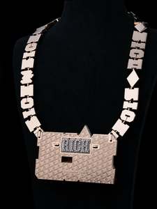 Colgante con Letra Inicial Personalizada de Moissanita Chapada en Oro Certificada por GRA, Estilo Hip Hop, con Diamantes Baguette, Joyería Fina para Hombre - Product Image 4