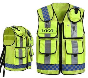 High Visibility Safety Vest with Reflective Stripes Multiple Pockets Polyester Material CE Certified for Workwear Use - Product Image 1