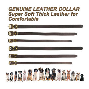 Colliers pour chiens en cuir véritable, prix de gros d'usine, collier pour chien en cuir véritable réglable, personnalisé avec logo, luxe - Product Image 5