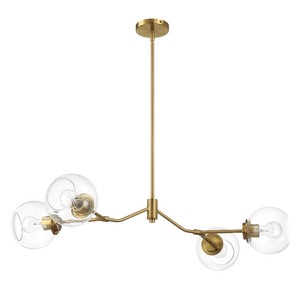 Juweel Vier Lichten Moderne Boerderij Hanger Lamp 36 "L 20" W 7.25 "H Helder Glas Voor Keuken Eiland Eetkamer Kroonluchter - Product Image 1