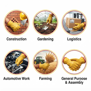 Reinforced Goat Grain Leather Durable Anti-Slip <b>Driver</b> <b>Gloves</b> New Design Custom Logo Heavy Duty Heat Resistant Work SAFETY - Product Image 3