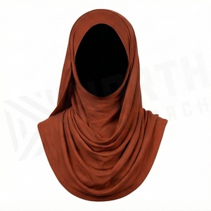 Women Solid Color Cotton Hijab Jersey Fabric Breathable Daily Wear Middle East Ethnic Scarf Shawl - Product Image 5