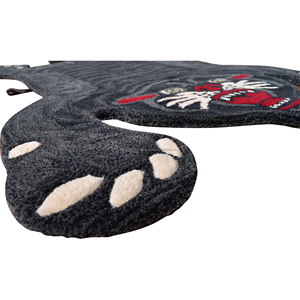 Tapis en laine tufté à la main, forme panthère noire tibétaine originale, tapis en forme de peau de léopard sauvage - Product Image 2