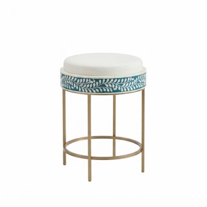 Mesa Auxiliar Artesanal con Incrustaciones de Hueso, Taburete con Diseño Floral, Muebles Modernos de Resina y Hueso de Camello al por Mayor para Decoración de Sala de Estar - Product Image 3