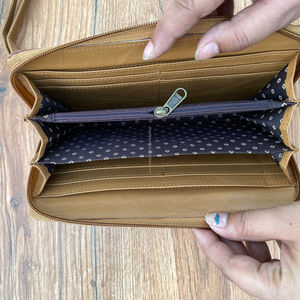 Prix usine peau de vache dames sac à main femmes fermeture éclair portefeuille en cuir véritable Long bracelet pochette porte-carte de crédit portefeuilles pour femmes - Product Image 6