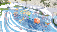 Équipement de jeux aquatiques à jets d'eau en fibre de verre Cenchi pour la maison, les hôtels, les spas, les centres de villégiature et les piscines