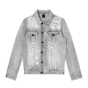 Men's Washed Denim Jacket Solid Color Casual Turn-down Collar Regular Fit Breathable 100% Cotton Winter Eco-Friendly Windproof - Product Image 1