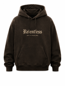 เสื้อฮู้ดดี้ผู้ชาย AcidWash Wholesale Relentless สีดำ ผ้าฝ้ายเฟรนช์เทอร์รี่ พิมพ์ลายด้านหน้าและด้านหลัง สไตล์ลำลอง สำหรับใส่ในฤดูใบไม้ร่วง - Product Image 2