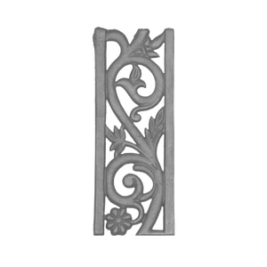 Panneau décoratif vintage en fonte pour balustrade, avec élégantes feuilles botaniques et motifs festonnés pour la conception de rampes - Product Image 4