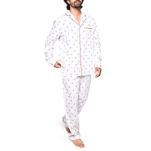 Conjunto de Pijama de Satén para Hombre con Logotipo Personalizado, Cierre Frontal con Botones, Ropa de Dormir y Camisas - Product Image 1