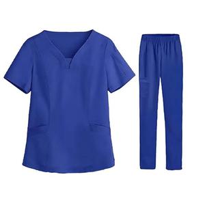 Unisex Doctor Satin Comfortable Breathable Nursing <b>Scrubs</b> Uniform <b>Set</b> Wholesale OEM Service Stretch <b>Scrubs</b> <b>Set</b> - Product Image 2