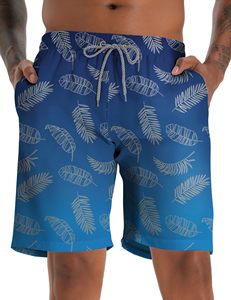 Pantalones cortos estampados para hombre, cintura elástica con cordón, playa, verano, informal, vacaciones, tropical, colorido, blanco, camiseta de verano para hombre - Product Image 1