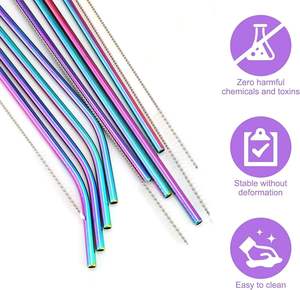 Venta Directa de Fábrica Bold Blossom: Juego de Pajitas Reutilizables de Acero Inoxidable, Ecológicas y de Grado Alimenticio, con Cepillo de Limpieza, Utensilios de Cocina - Product Image 3