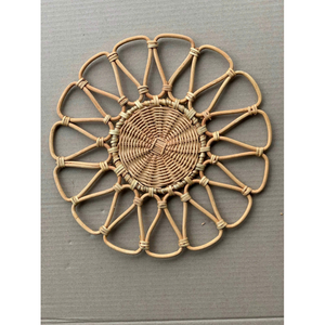 Handmade Bamboo <b>Round</b> Placemats Bohemian Floral Design <b>Mats</b> & Pads Decorative Woven <b>Table</b> Accessories - Product Image 2