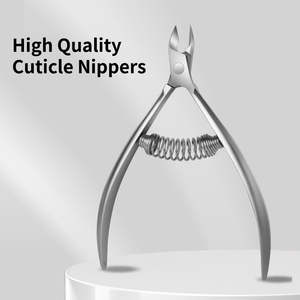 High Quality Professional Nail Care Manicure Pedicure Stainless Steel Curved Wide Jaw Opening Double Spring Cuticle Nippers - Product Image 1