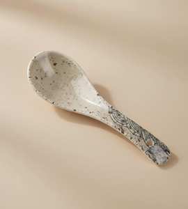 Cuillères en céramique faites à la main et peintes style Wabi-Sabi, cuillères à pudding pour hôtel et restaurant, cuillères à soupe à long manche pour nouilles Lamian - Product Image 5