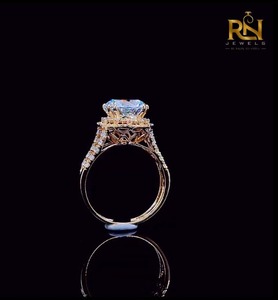 แหวนเพชรทรงกลมเพาะเลี้ยงในห้องปฏิบัติการ แหวนหมั้นทองคำแท้ 9K 14K 18K เครื่องประดับคุณภาพสูง ขายส่งจากโรงงานโดยตรง รับผลิตแบบ OEM ODM - Product Image 5