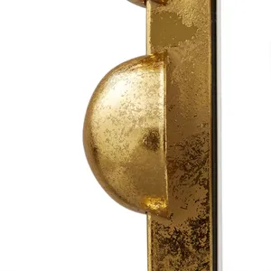 Espejo de pared circular chapado en oro con marco de cuentas, decoración artística estilo Hollywood Glam para la entrada del hogar. - Product Image 3