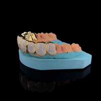 10k solide or dents gril diamant 2024 Style à la mode Provence personnalisé Grillz poussière Moissanite gril fête cadeau décoration
