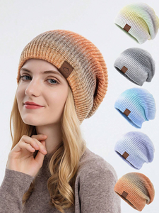 Gorros de Punto Acrílicos de Alta Calidad OEM, Unisex, Coloridos, a la Moda, con Etiqueta Tejida Personalizada, Gorros de Invierno para Esquí - Product Image 3