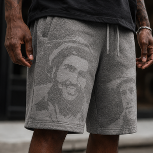 Shorts streetwear noirs délavés à l'acide, de haute qualité, avec patchs appliqués personnalisés, style vintage, en tissu épais, vente en gros pour vêtements - Product Image 3