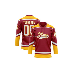 Jersey de Hockey sobre Hielo Sublimado Personalizado, Cuello de Encaje Cosido Resistente, Uniforme de Equipo - Product Image 2