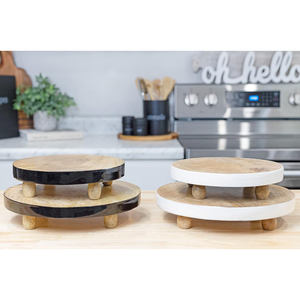 Soporte de madera de mango natural rectangular moderno Juego de 2 elevadores de madera Soporte de exhibición decorativo negro Embellecedor de esmalte Ecológico Durable - Product Image 6