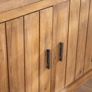 Vandana Autumn Edge Small contemporary 120cm mango wood sideboard with glass doors and Presolino wood finish - Product Image 4